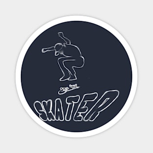 Skater White Magnet